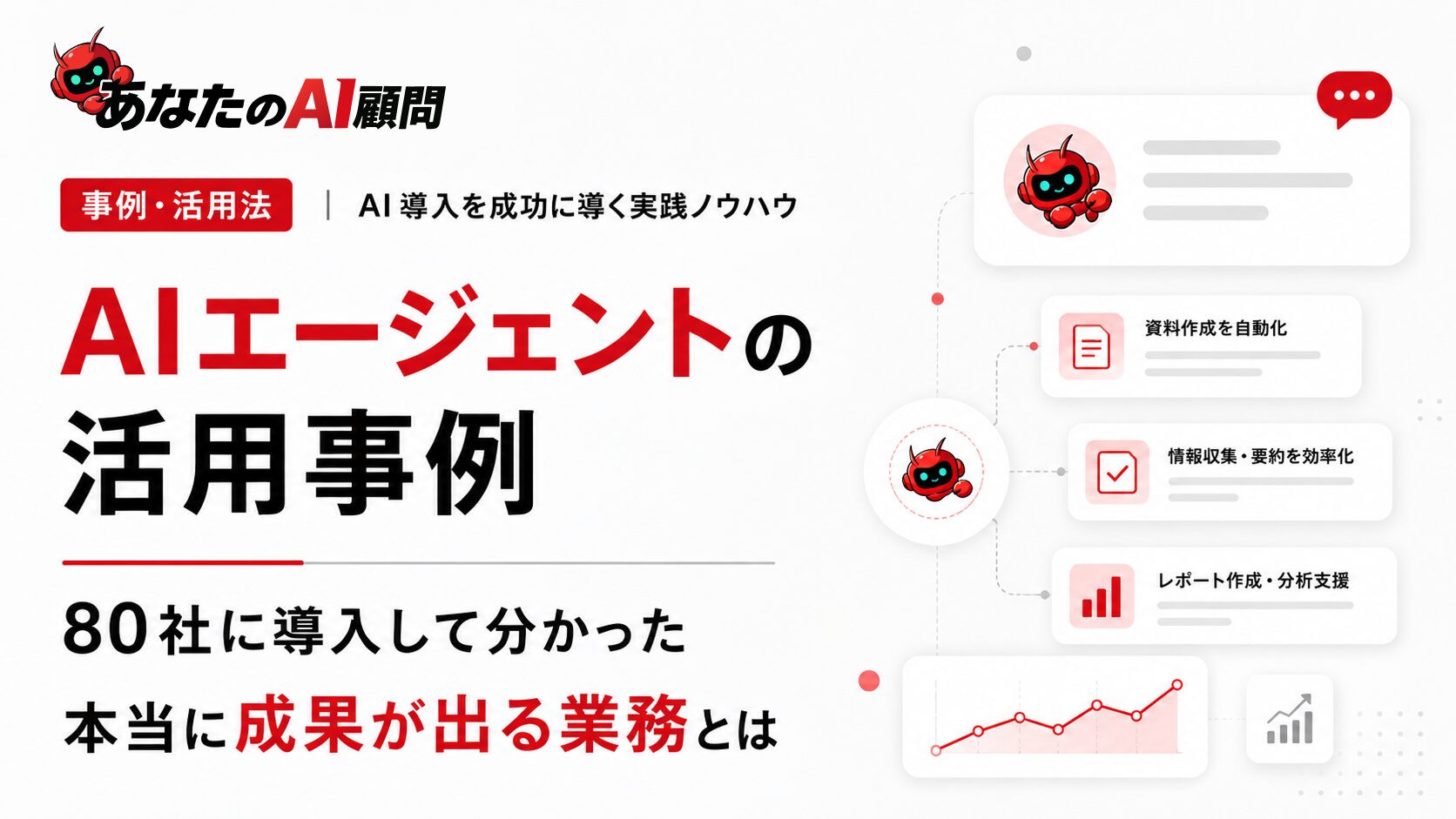 AIエージェントの活用事例｜80社に導入して分かった「本当に成果が出る業務」とは